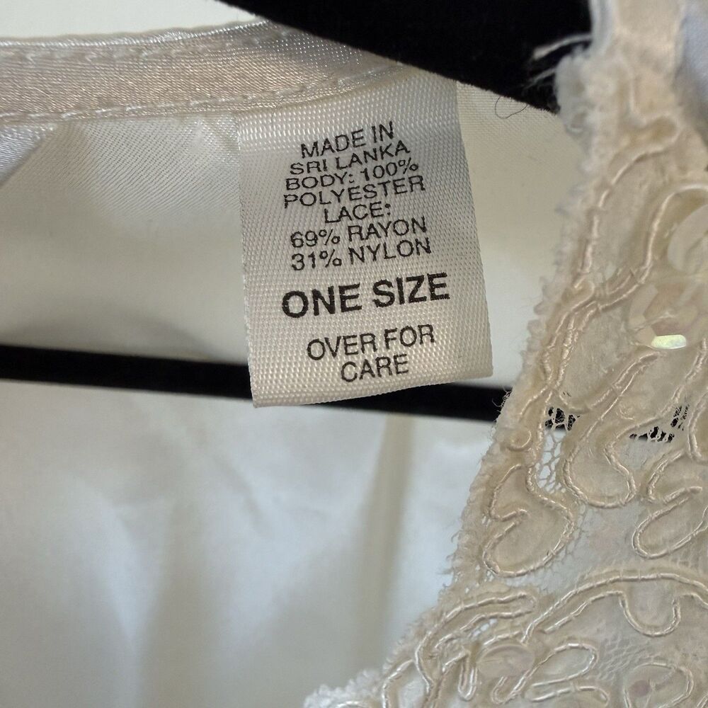 Victoria's Secret One Size Ivory Lace Trim Short Belted Robe Bridal Romantic - Picture 11 of 11